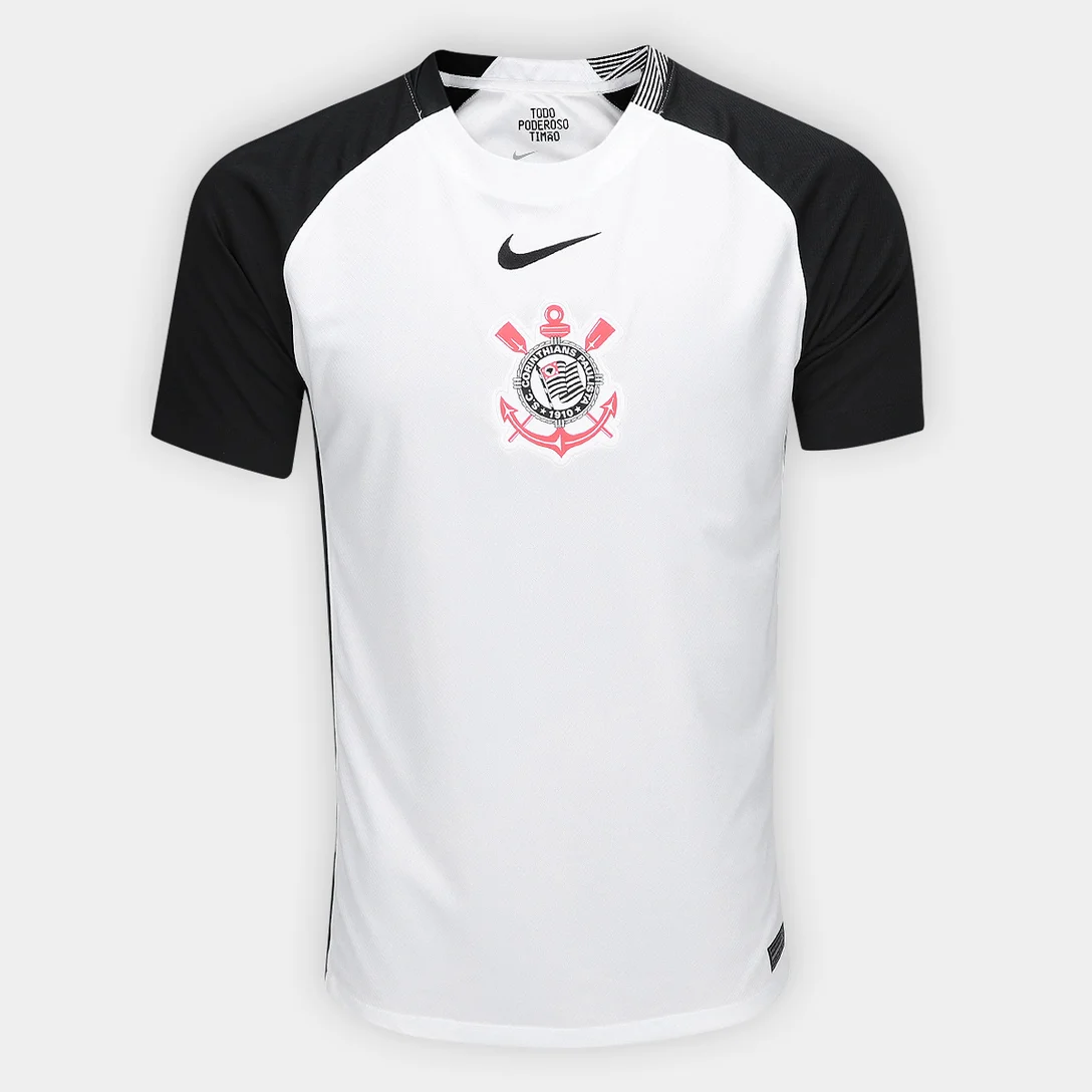Camisa Corinthians I 25/26 s/n Torcedor Nike Masculina - Branco+Preto